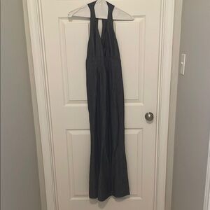 CAbi Blue Backless Halter Dress